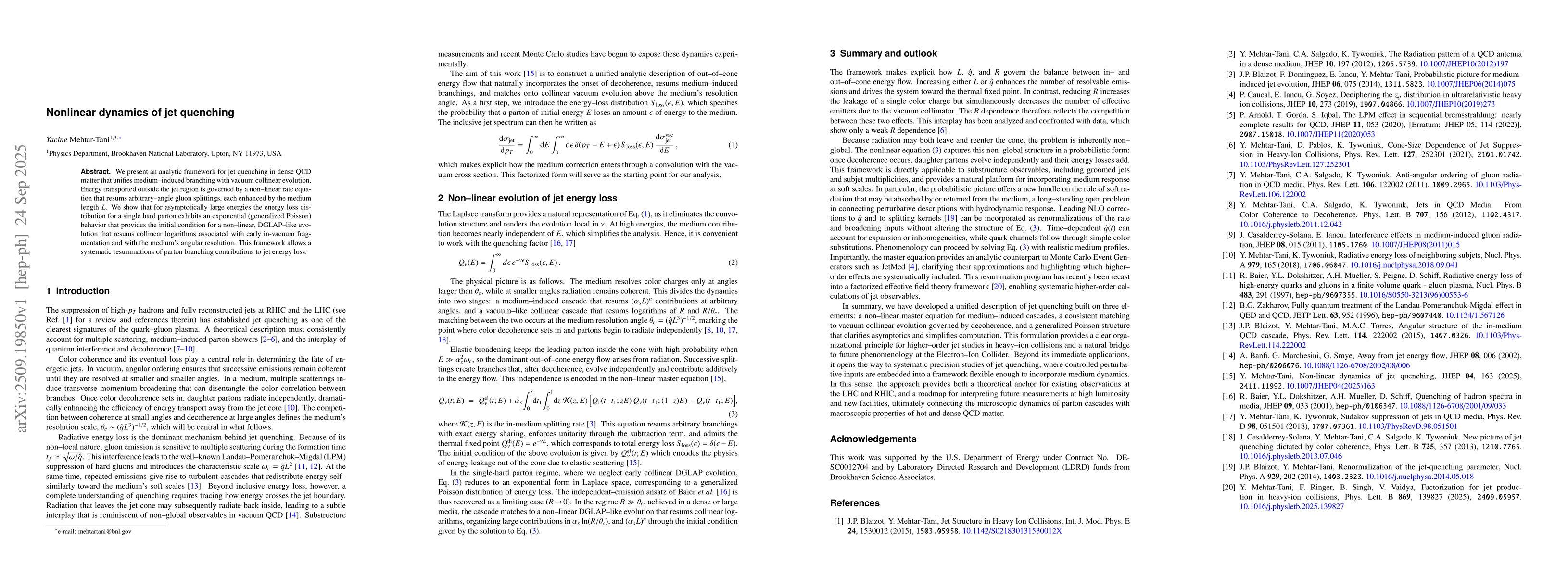 Thumbnail for Nonlinear dynamics of jet quenching