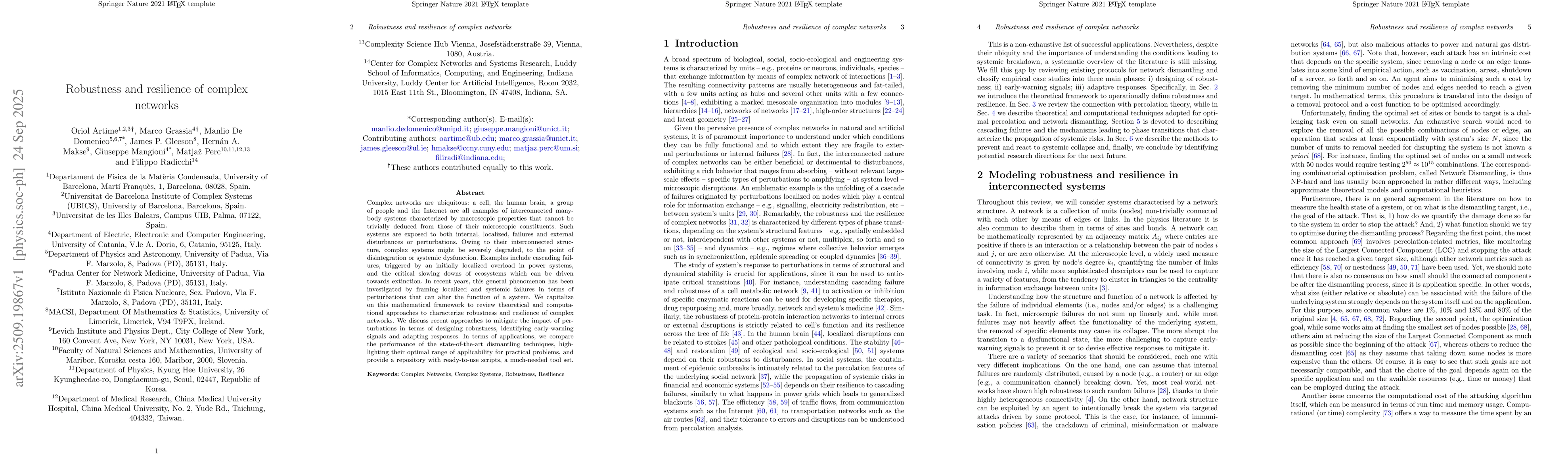Thumbnail for Robustness and resilience of complex networks