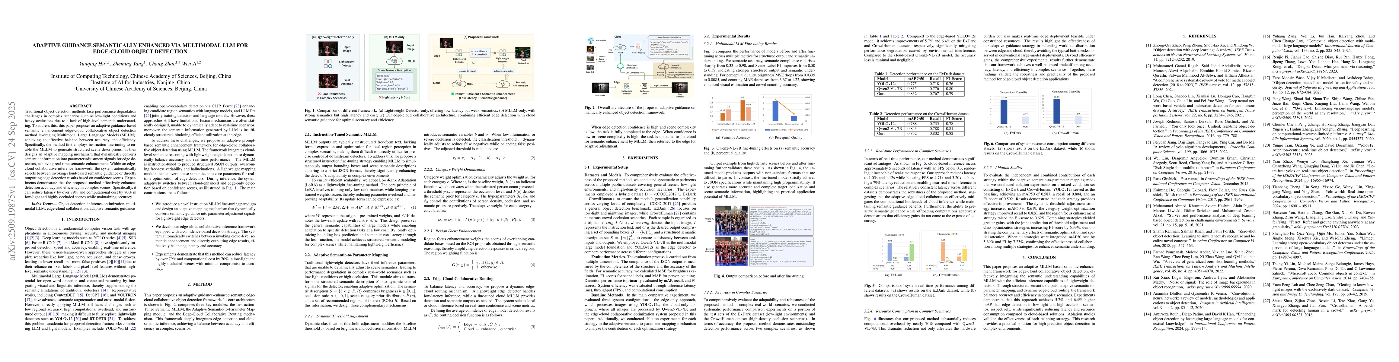 Thumbnail for Adaptive Guidance Semantically Enhanced via Multimodal LLM for
  Edge-Cloud Object Detection