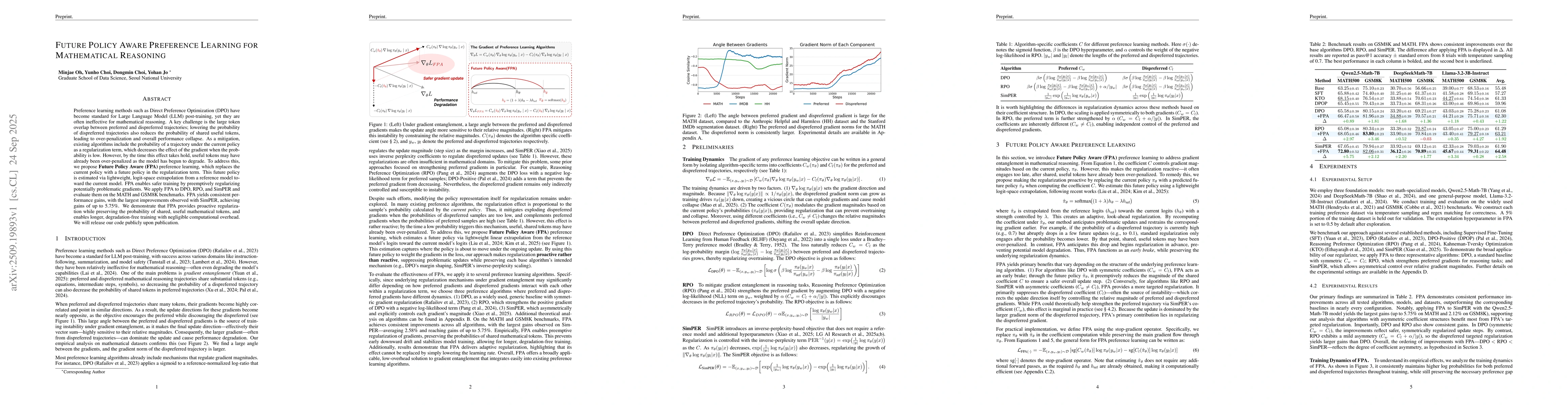 Thumbnail for Future Policy Aware Preference Learning for Mathematical Reasoning