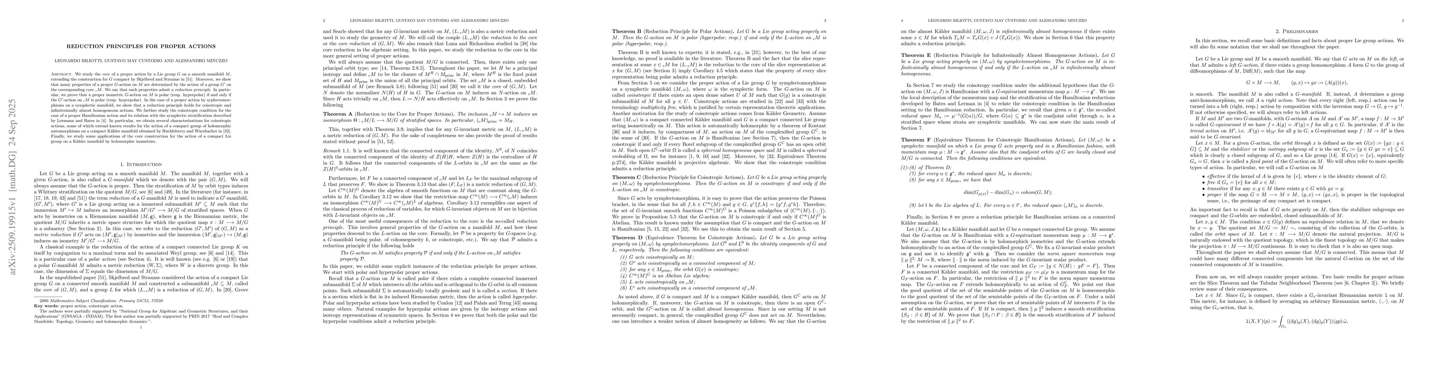 Thumbnail for Reduction principles for proper actions