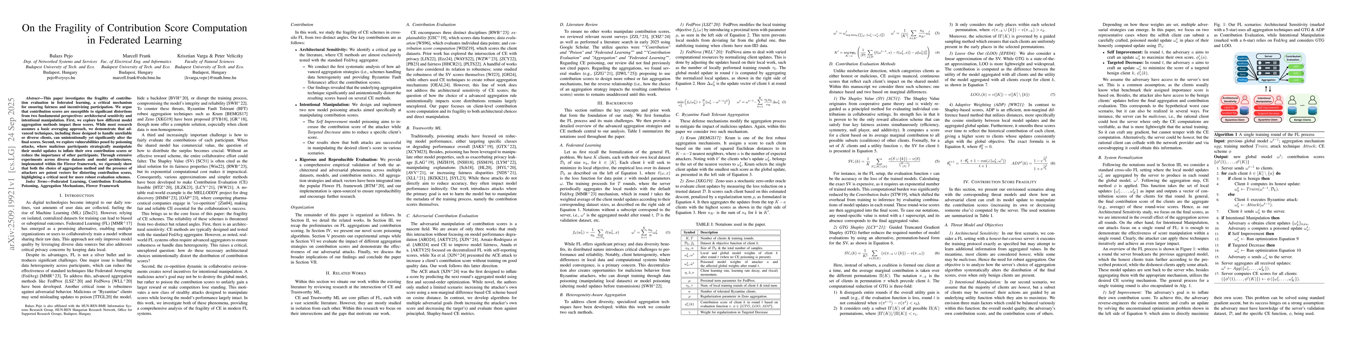 Thumbnail for On the Fragility of Contribution Score Computation in Federated Learning