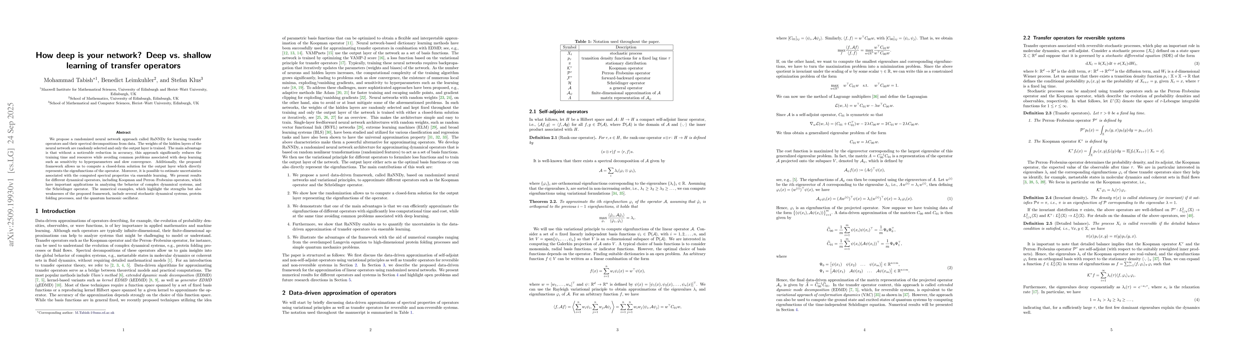 Thumbnail for How deep is your network? Deep vs. shallow learning of transfer
  operators