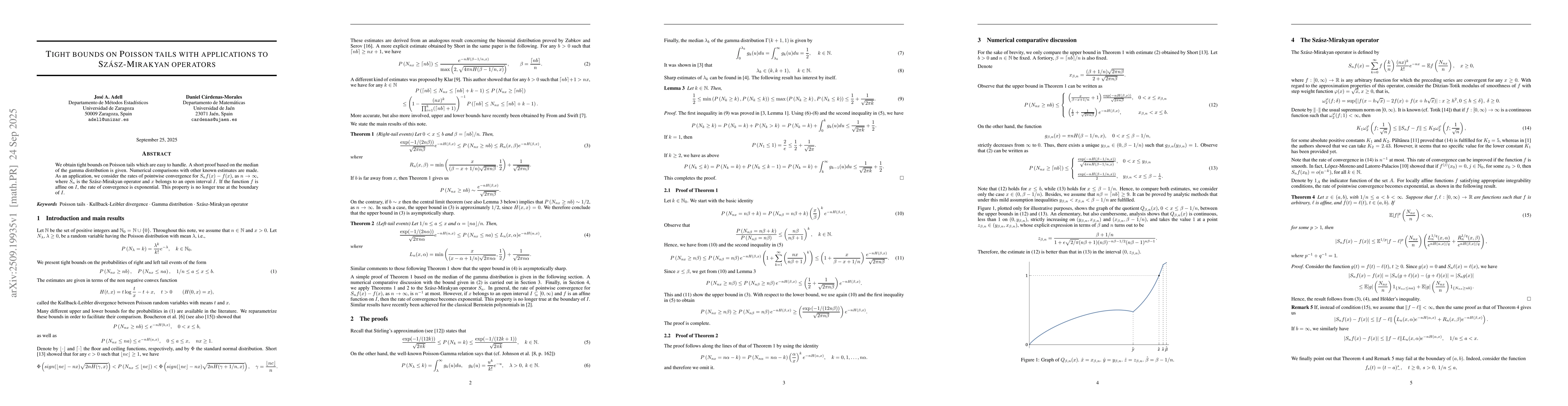 Thumbnail for Tight bounds on Poisson tails with applications to Szász-Mirakyan
  operators