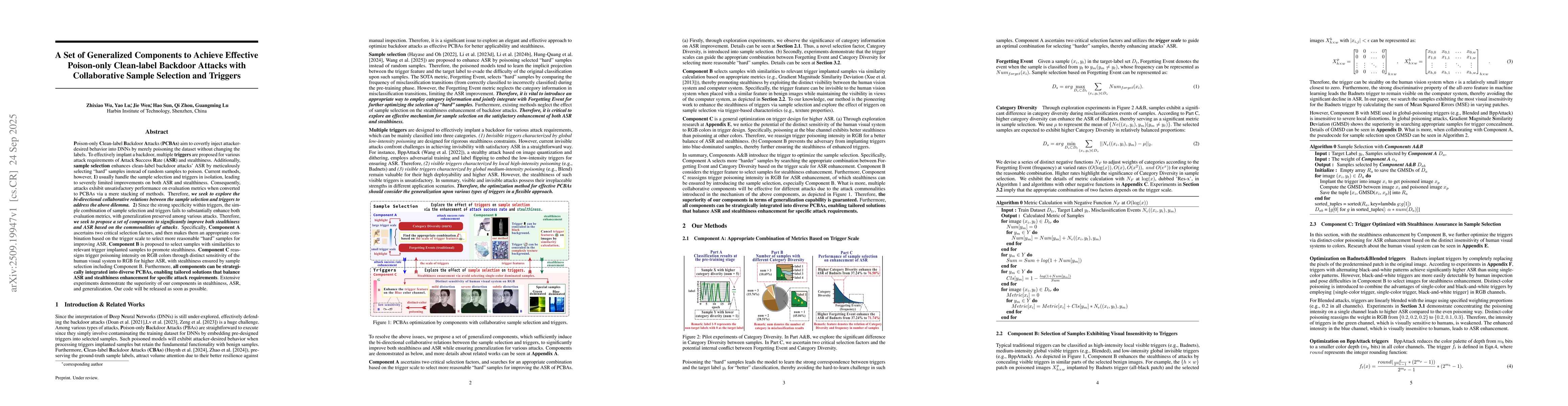 Thumbnail for A Set of Generalized Components to Achieve Effective Poison-only
  Clean-label Backdoor Attacks with Collaborative Sample Selection and Triggers
