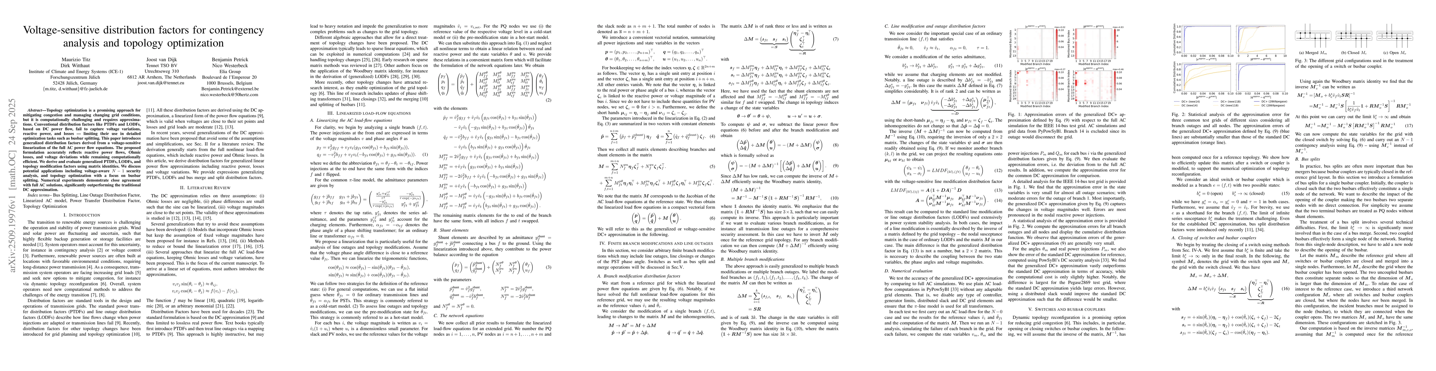 Thumbnail for Voltage-sensitive distribution factors for contingency analysis and
  topology optimization