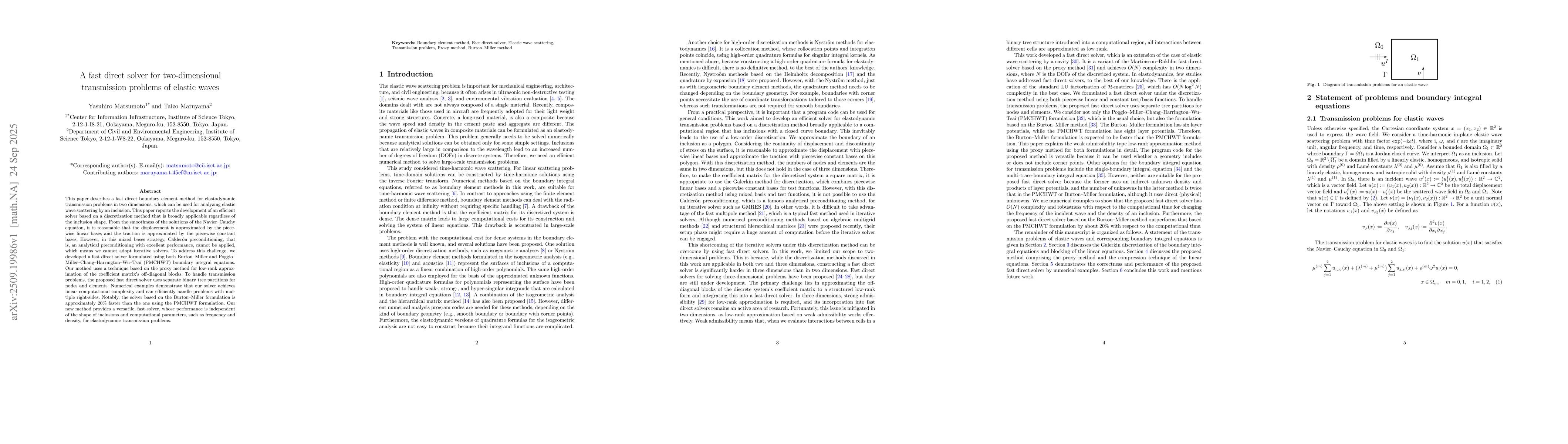 Thumbnail for A fast direct solver for two-dimensional transmission problems of
  elastic waves