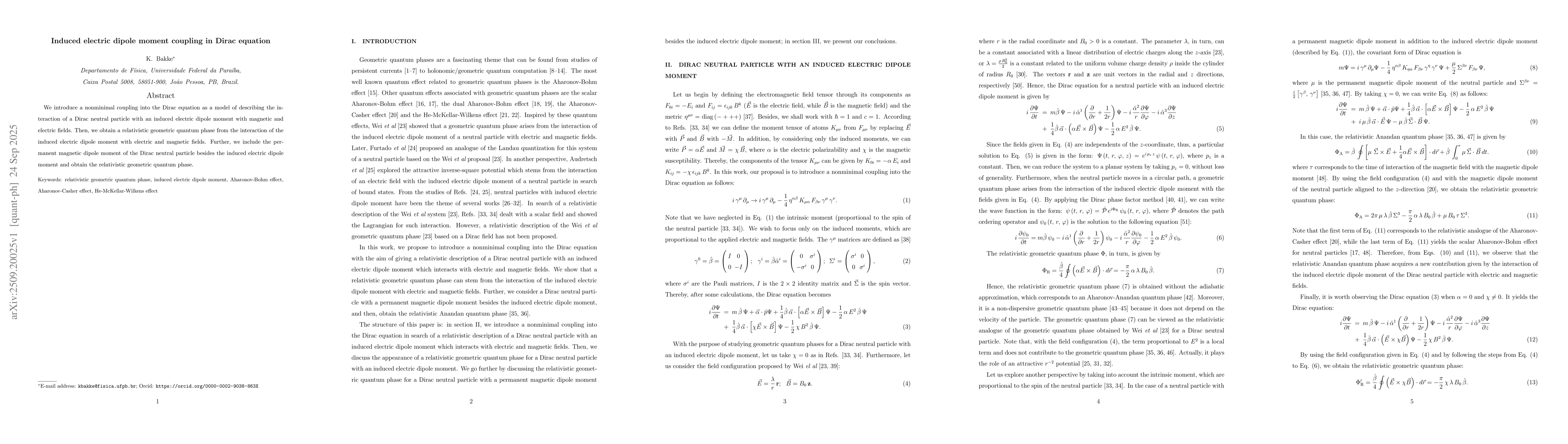 Thumbnail for Induced electric dipole moment coupling in Dirac equation