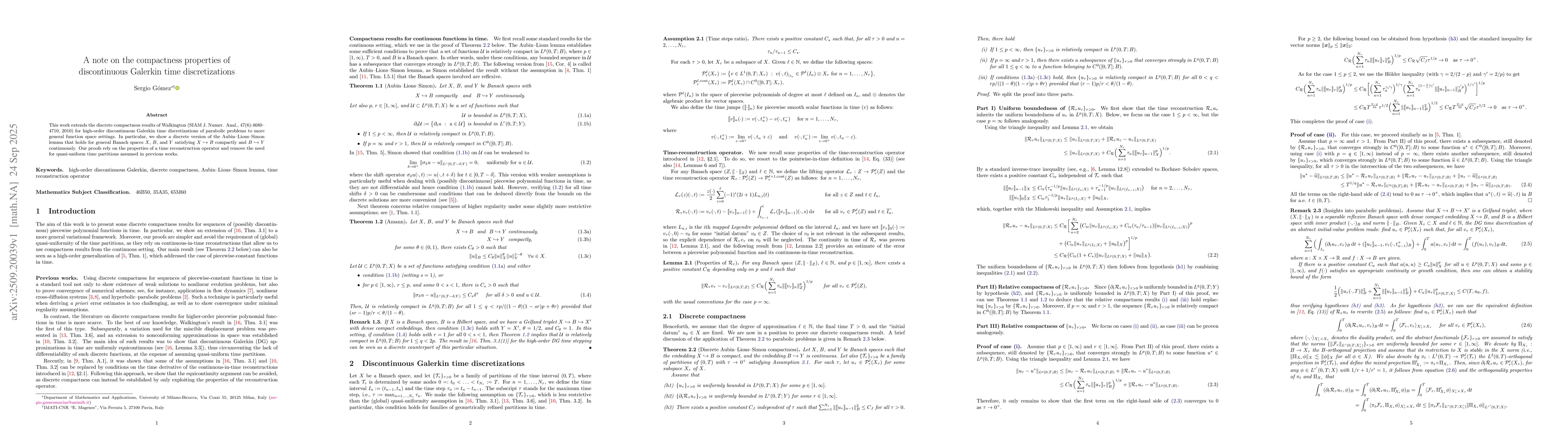 Thumbnail for A note on the compactness properties of discontinuous Galerkin time
  discretizations