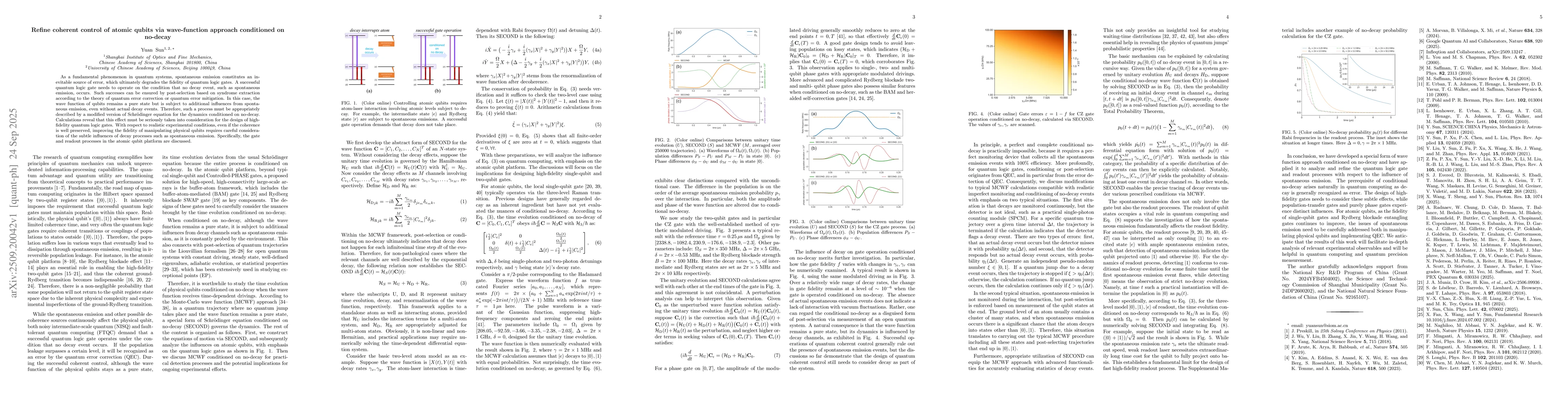 Thumbnail for Refine coherent control of atomic qubits via wave-function approach
  conditioned on no-decay