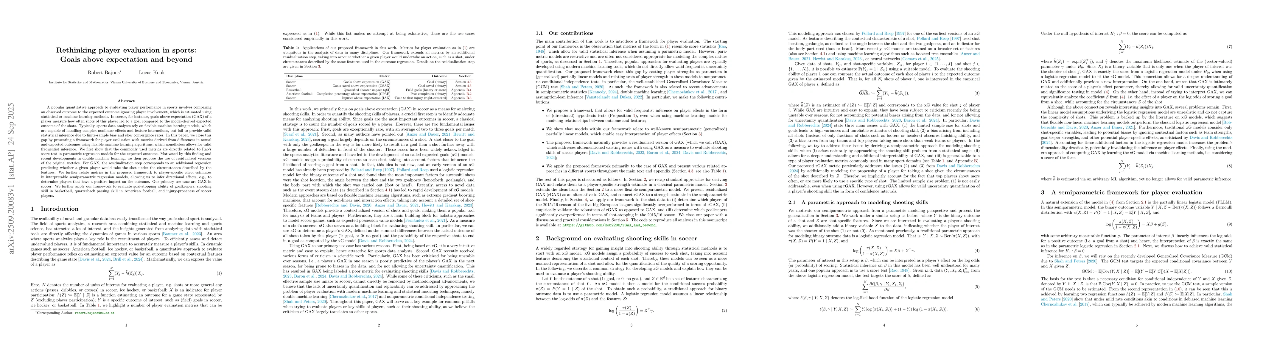 Thumbnail for Rethinking player evaluation in sports: Goals above expectation and
  beyond