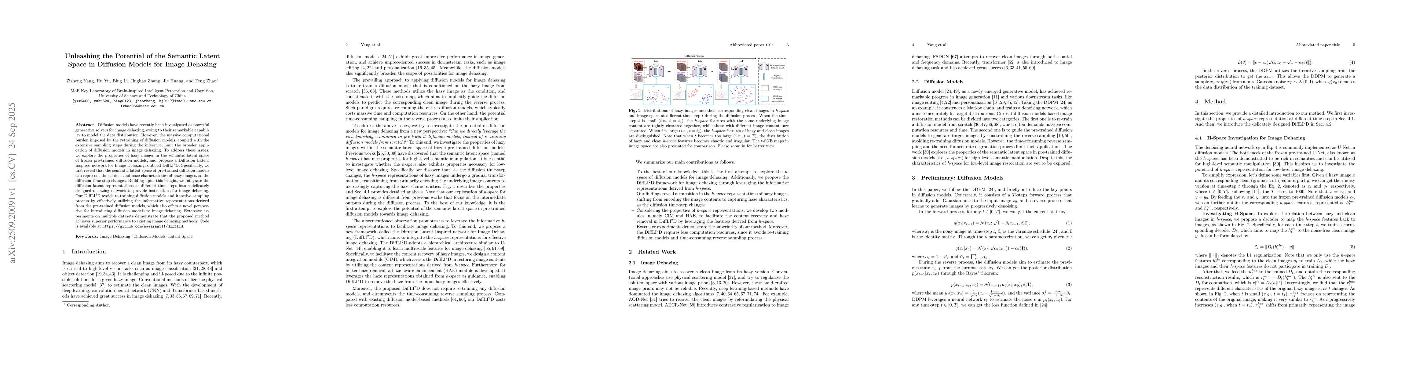 Thumbnail for Unleashing the Potential of the Semantic Latent Space in Diffusion
  Models for Image Dehazing