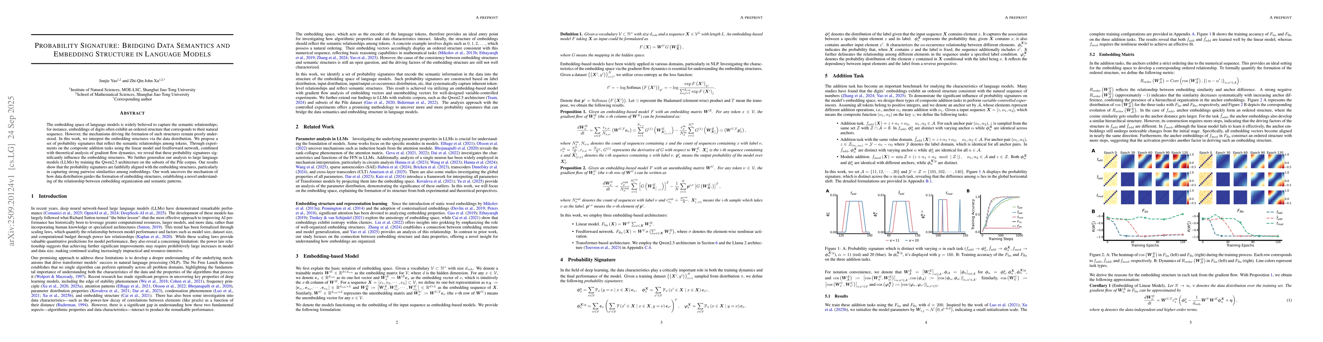 Thumbnail for Probability Signature: Bridging Data Semantics and Embedding Structure
  in Language Models