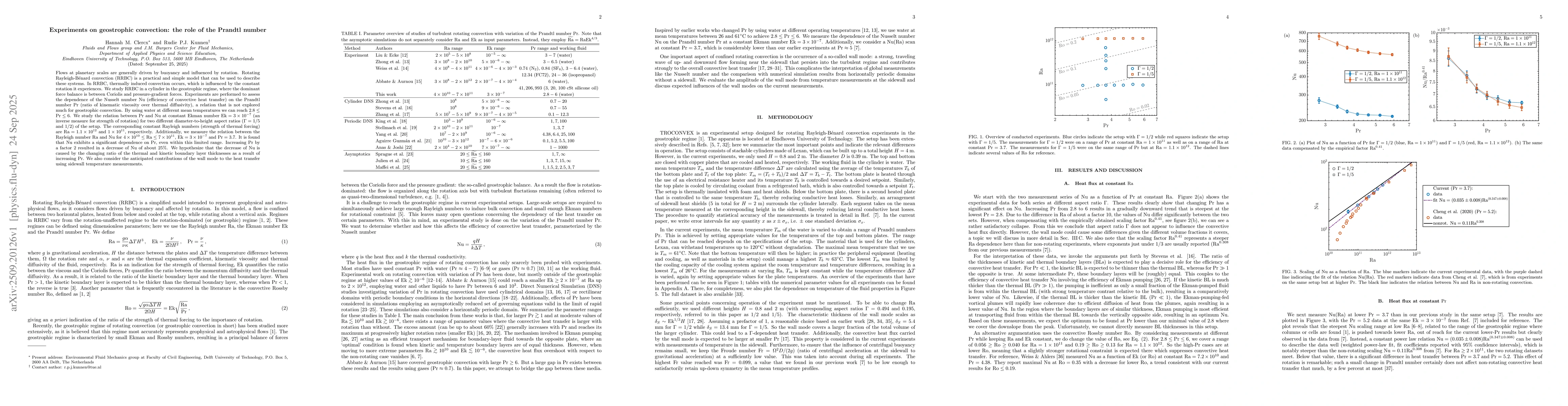 Thumbnail for Experiments on geostrophic convection: the role of the Prandtl number