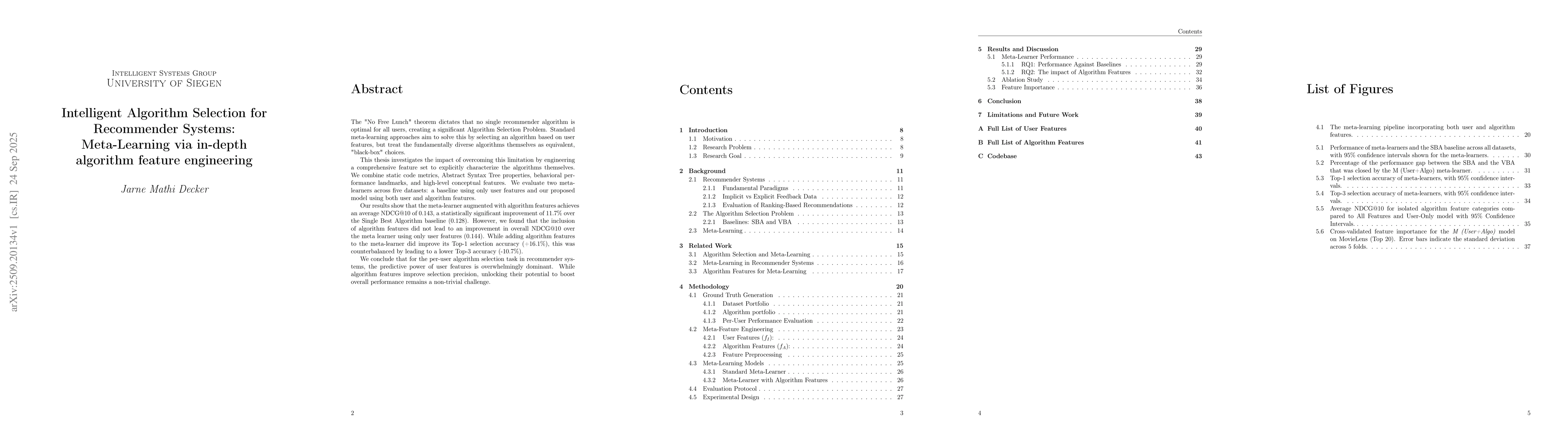 Thumbnail for Intelligent Algorithm Selection for Recommender Systems: Meta-Learning
  via in-depth algorithm feature engineering