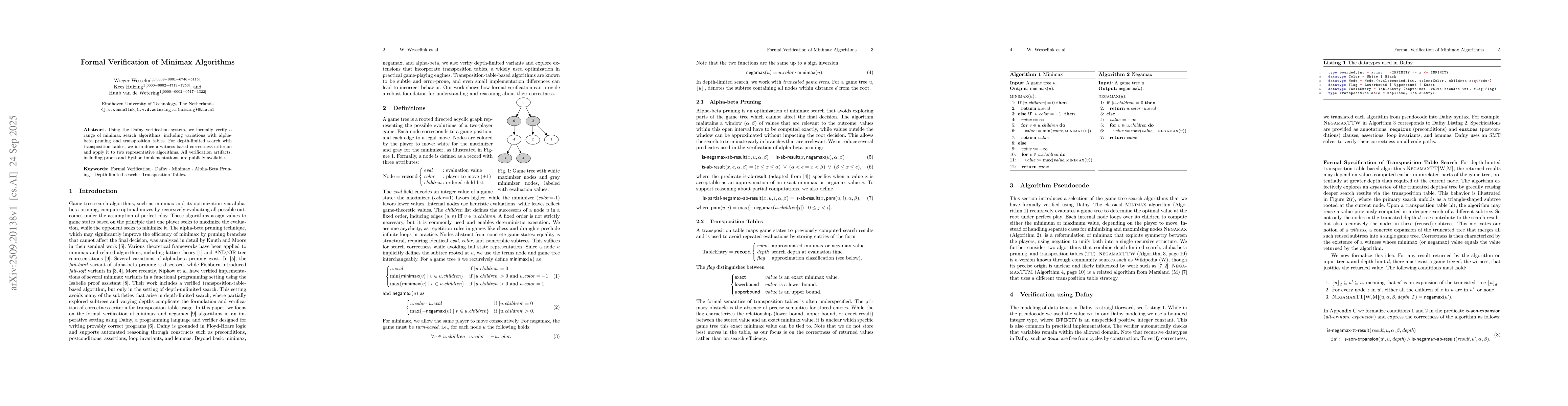 Thumbnail for Formal Verification of Minimax Algorithms