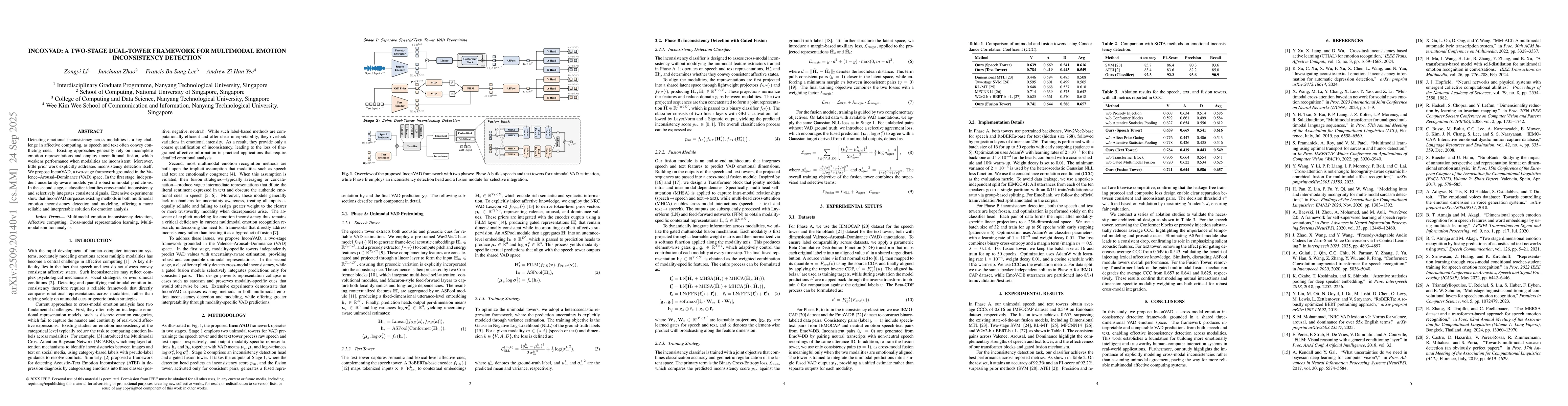 Thumbnail for InconVAD: A Two-Stage Dual-Tower Framework for Multimodal Emotion
  Inconsistency Detection