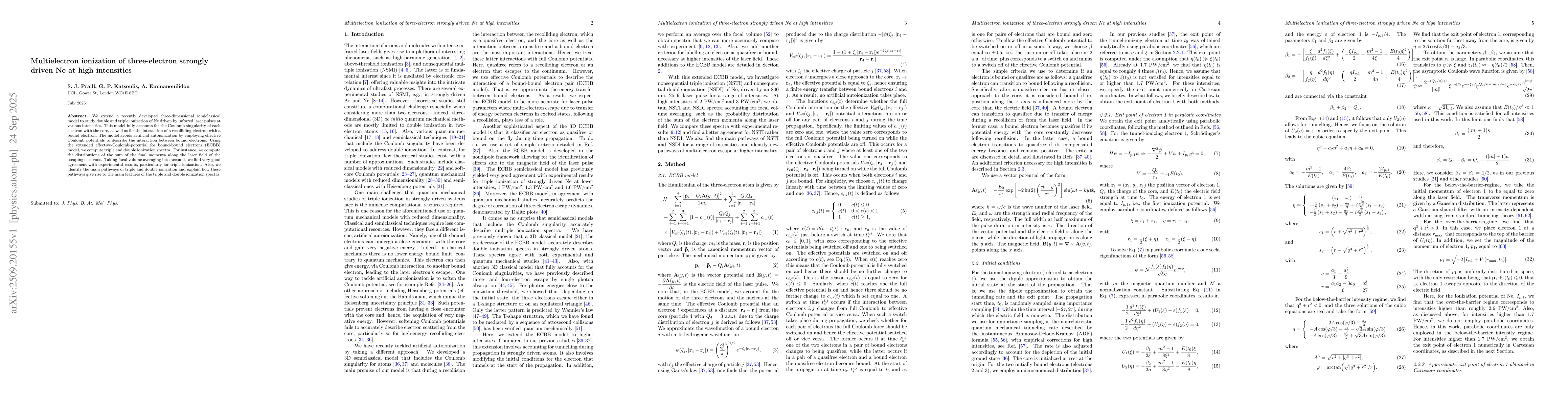 Thumbnail for Multielectron ionization of three-electron strongly driven Ne at high
  intensities