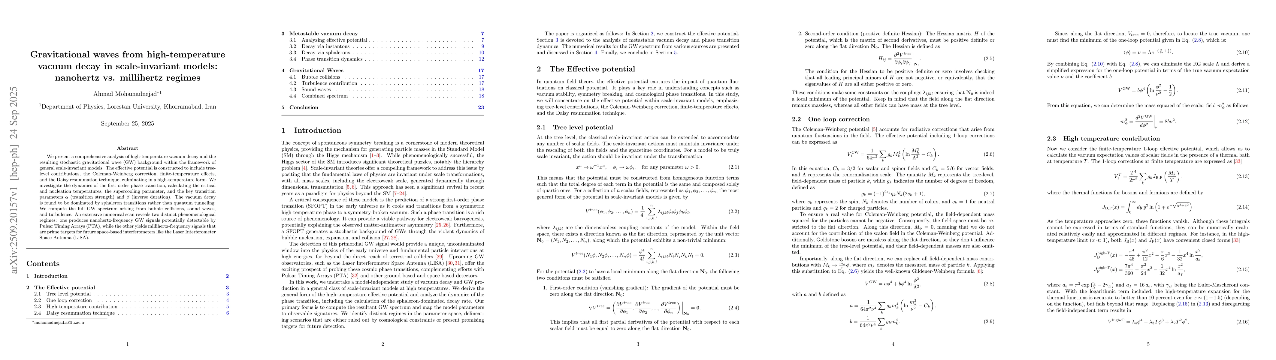 Thumbnail for Gravitational waves from high-temperature vacuum decay in
  scale-invariant models: nanohertz vs. millihertz regimes