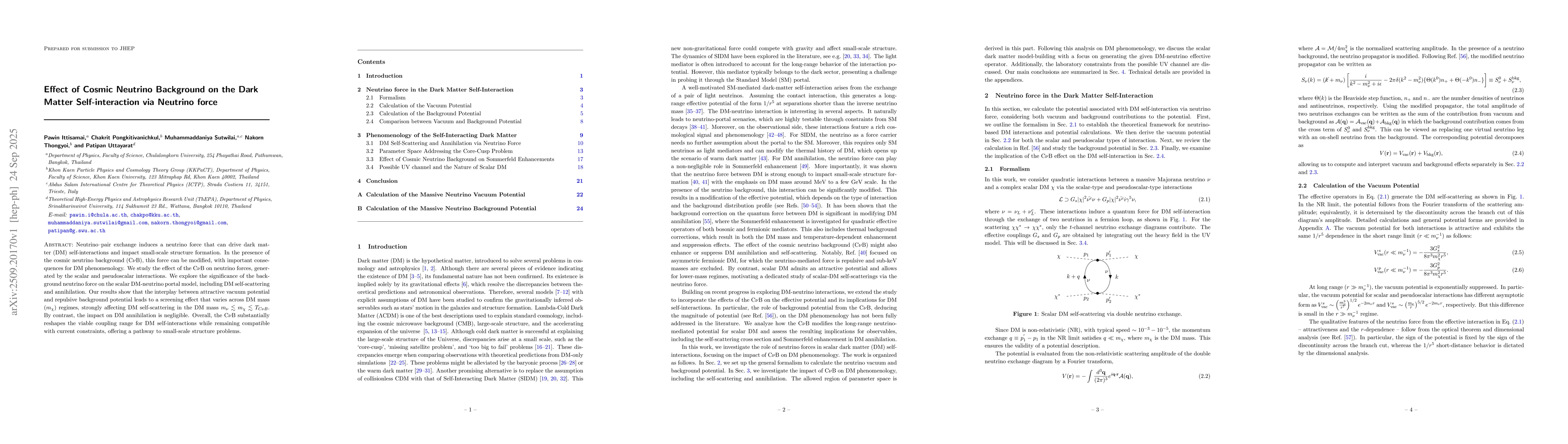 Thumbnail for Effect of Cosmic Neutrino Background on the Dark Matter Self-interaction
  via Neutrino force