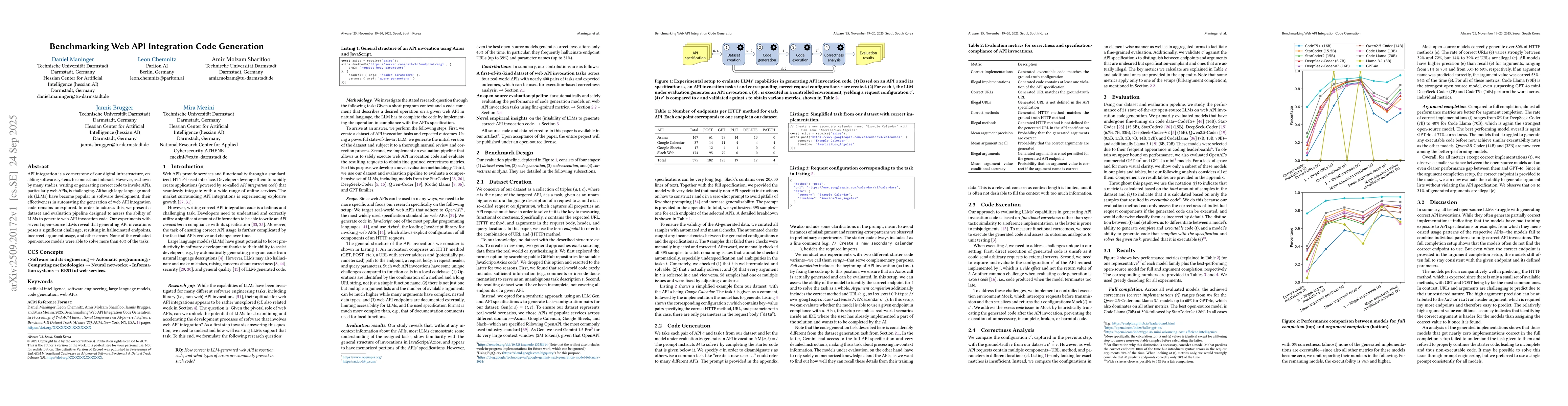 Thumbnail for Benchmarking Web API Integration Code Generation