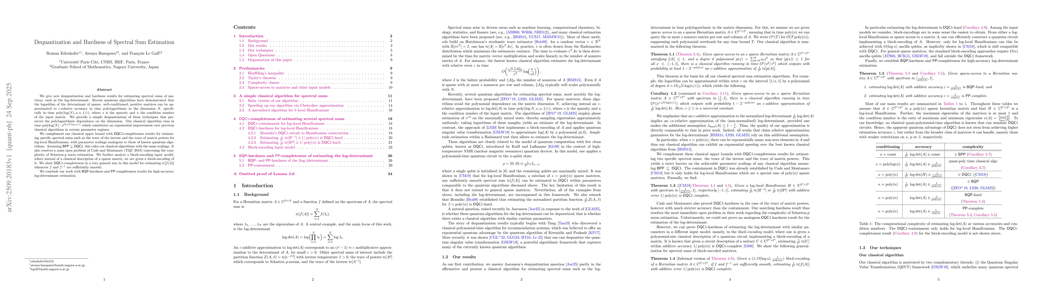 Thumbnail for Dequantization and Hardness of Spectral Sum Estimation