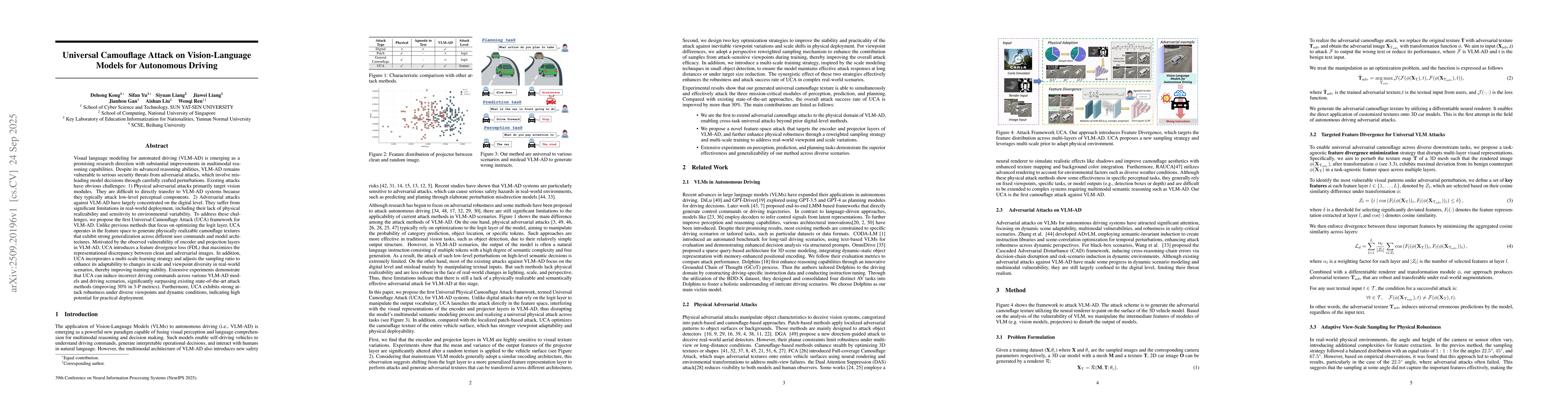 Thumbnail for Universal Camouflage Attack on Vision-Language Models for Autonomous
  Driving