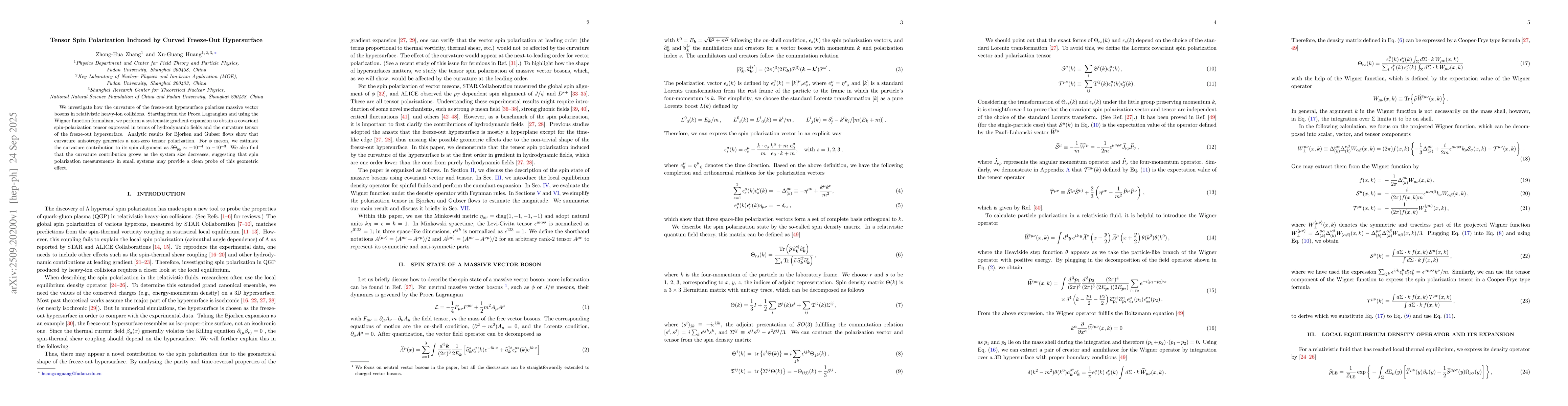 Thumbnail for Tensor Spin Polarization Induced by Curved Freeze-Out Hypersurface