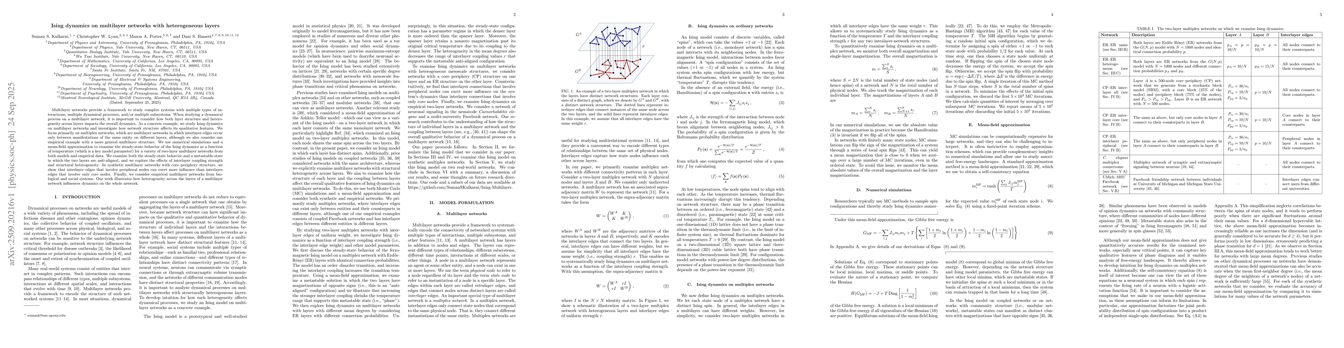 Thumbnail for Ising dynamics on multilayer networks with heterogeneous layers