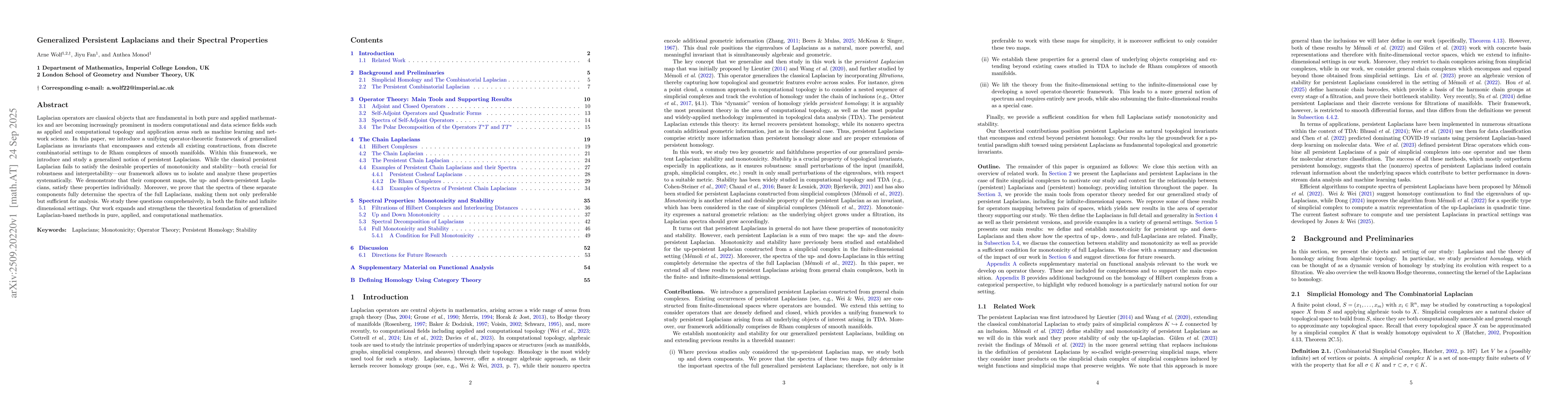 Thumbnail for Generalized Persistent Laplacians and their Spectral Properties