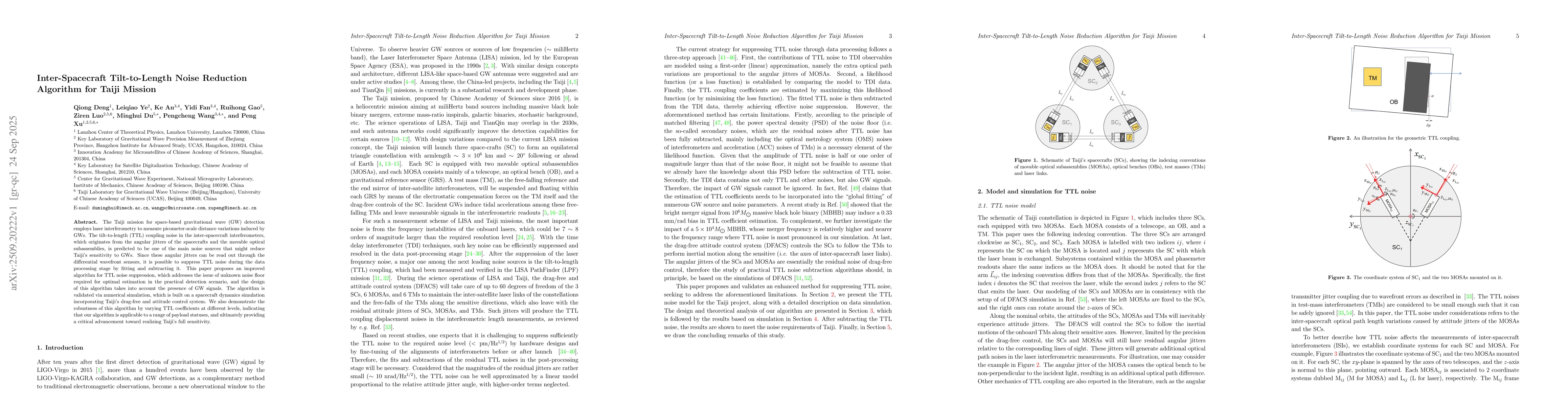 Thumbnail for Inter-Spacecraft Tilt-to-Length Noise Reduction Algorithm for Taiji
  Mission
