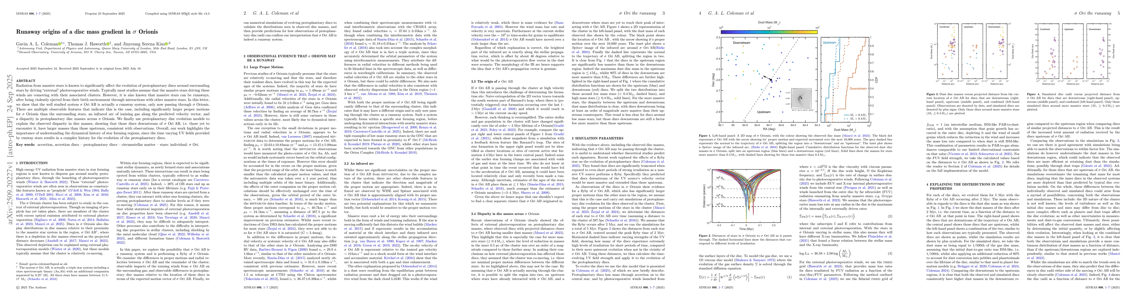 Thumbnail for Runaway origins of a disc mass gradient in $σ$ Orionis