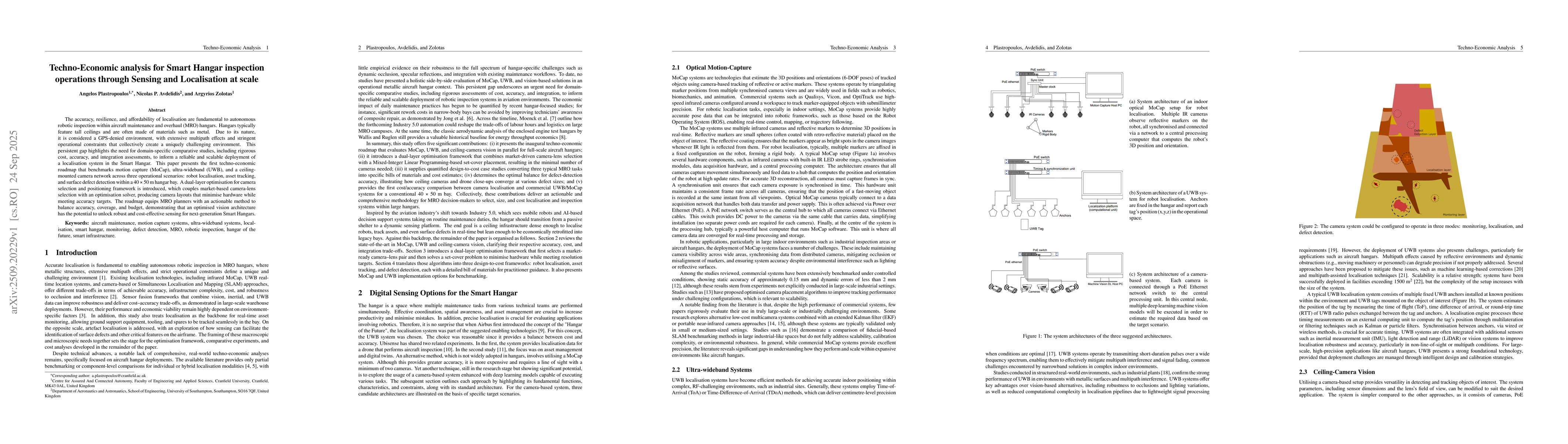 Thumbnail for Techno-Economic analysis for Smart Hangar inspection operations through
  Sensing and Localisation at scale