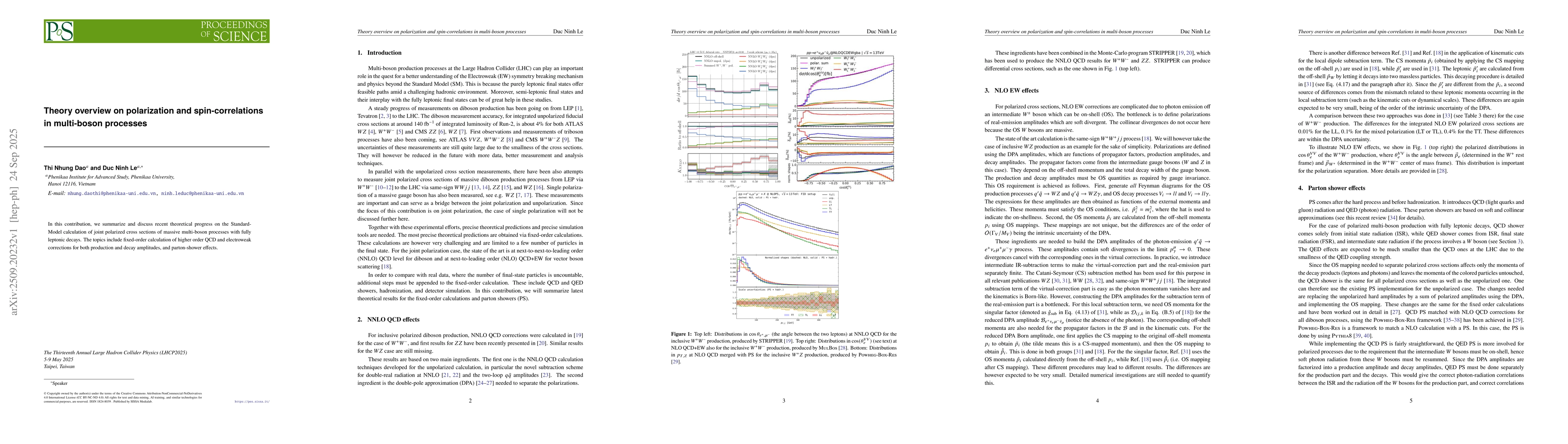 Thumbnail for Theory overview on polarization and spin-correlations in multi-boson
  processes