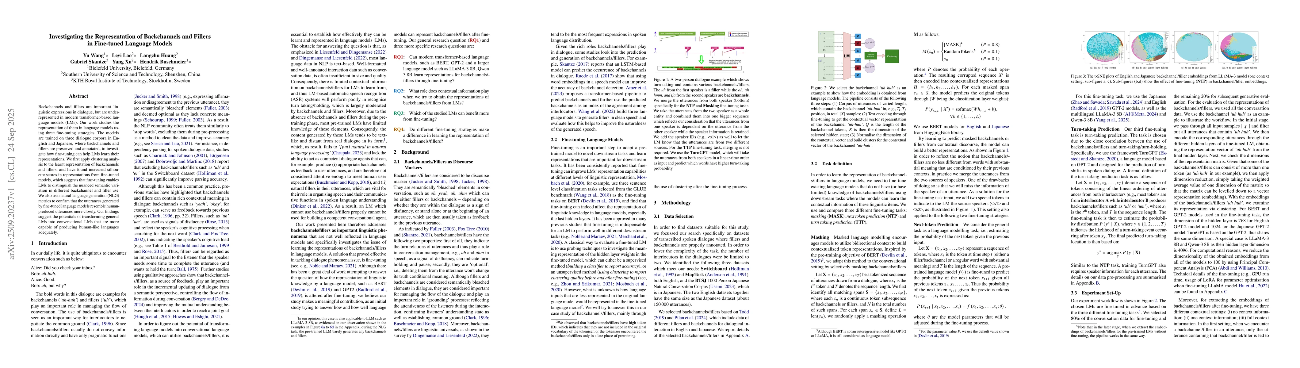 Thumbnail for Investigating the Representation of Backchannels and Fillers in
  Fine-tuned Language Models
