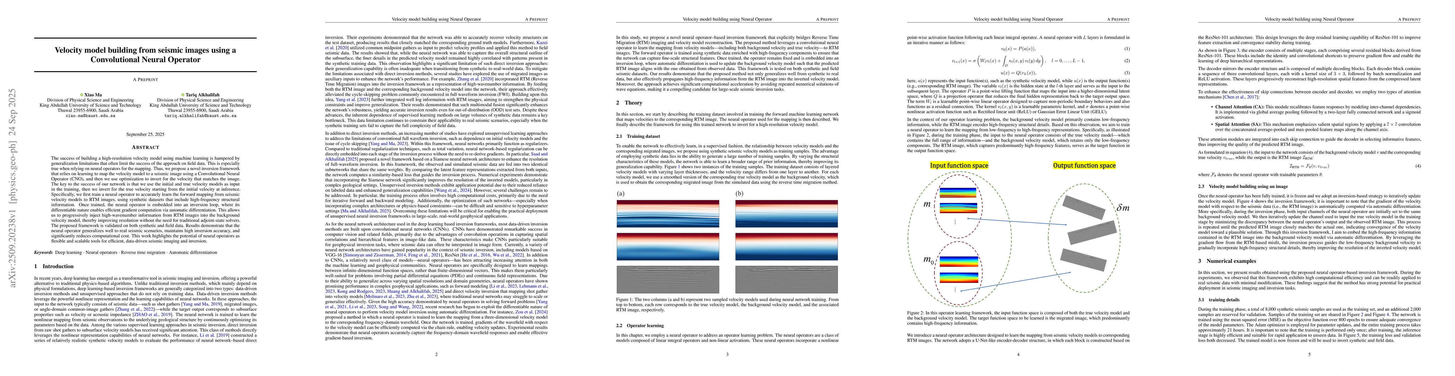 Thumbnail for Velocity model building from seismic images using a Convolutional Neural
  Operator