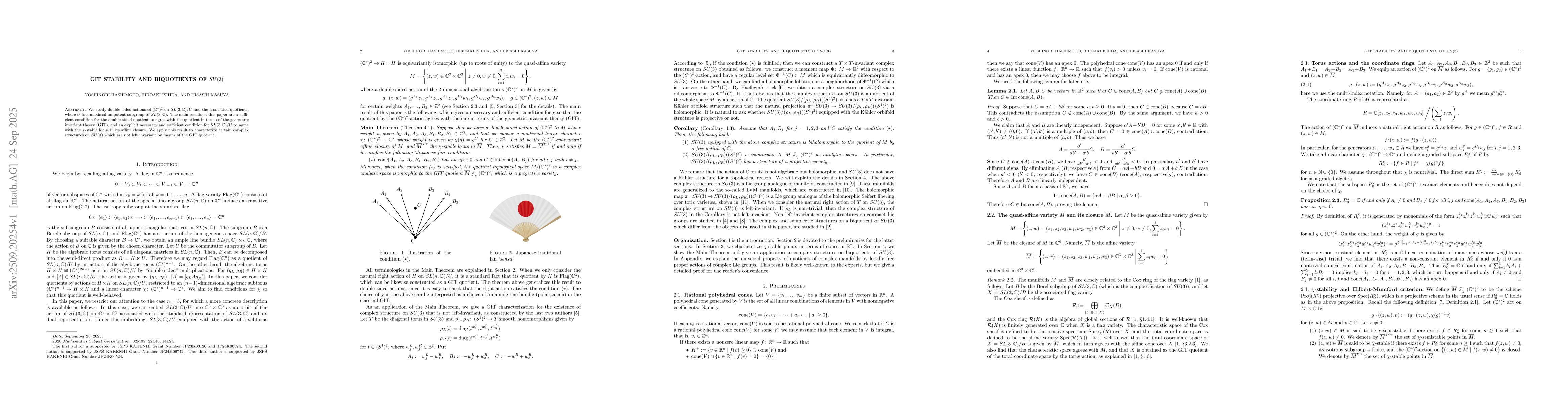 Thumbnail for GIT stability and biquotients of $SU(3)$