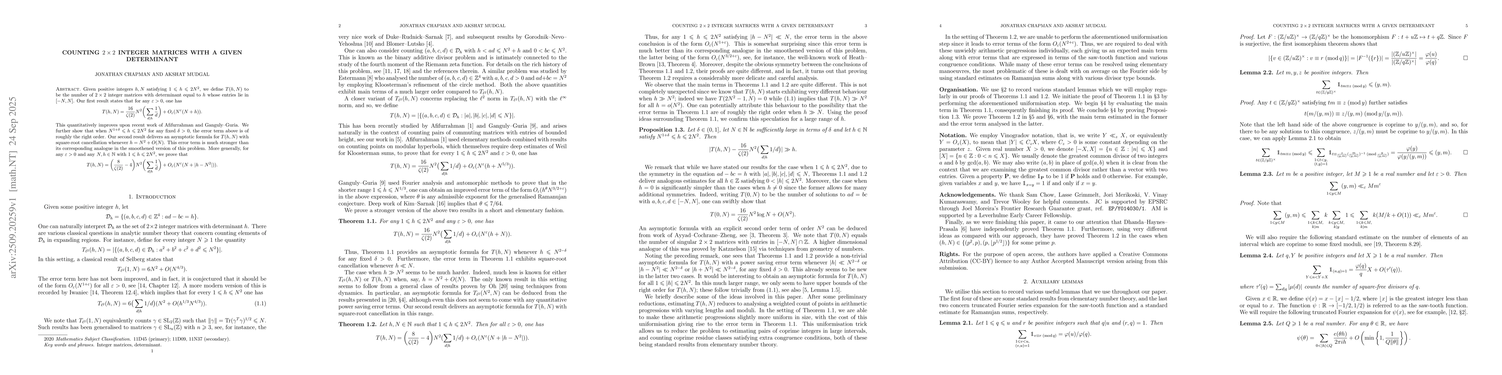 Thumbnail for Counting 2x2 integer matrices with a given determinant
