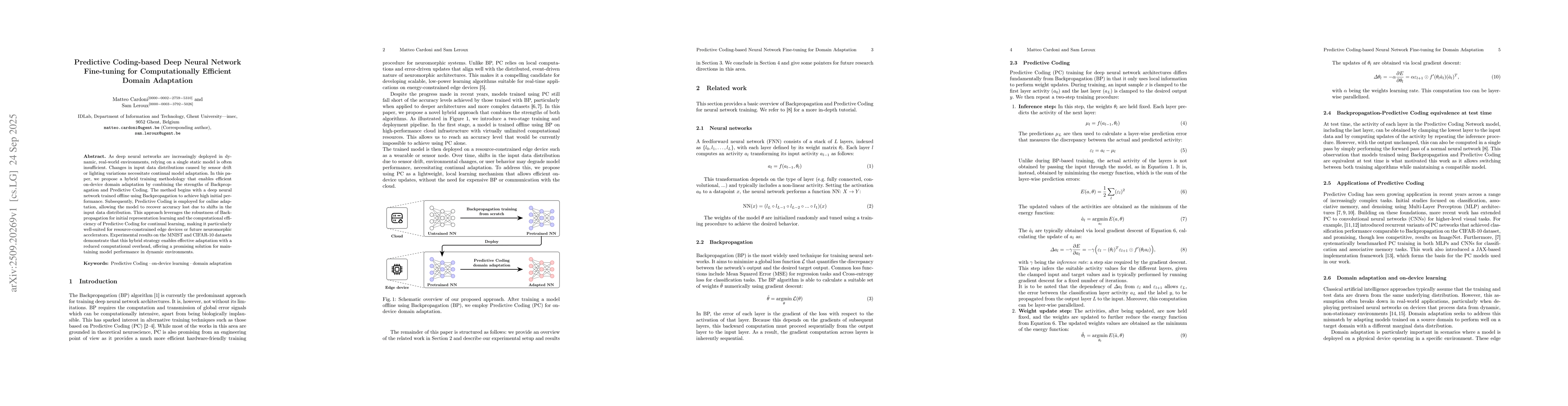 Thumbnail for Predictive Coding-based Deep Neural Network Fine-tuning for
  Computationally Efficient Domain Adaptation