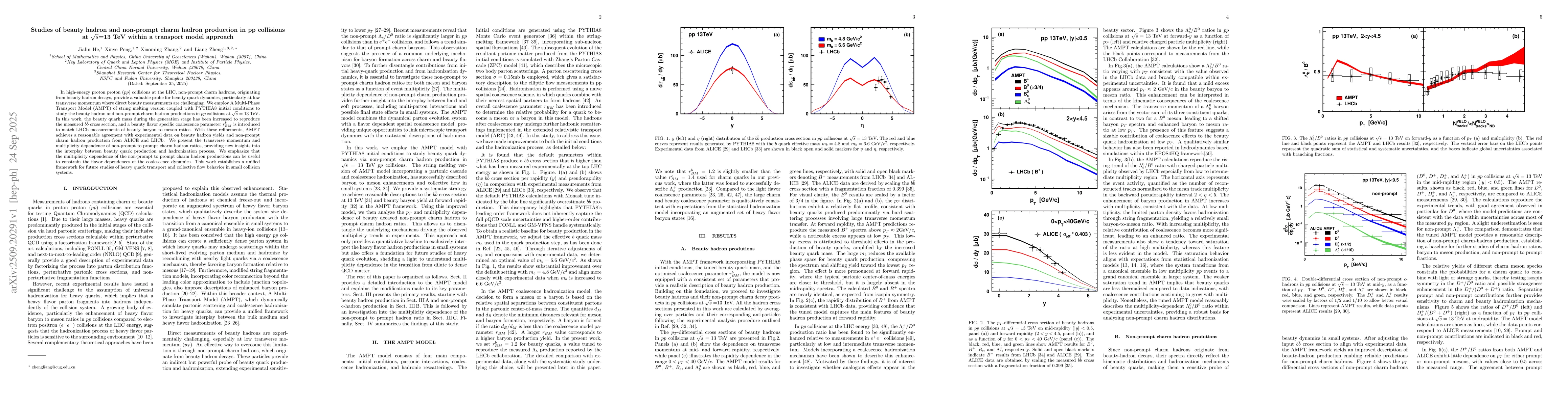 Thumbnail for Studies of beauty hadron and non-prompt charm hadron production in pp
  collisions at $\sqrt{s}$=13 TeV within a transport model approach