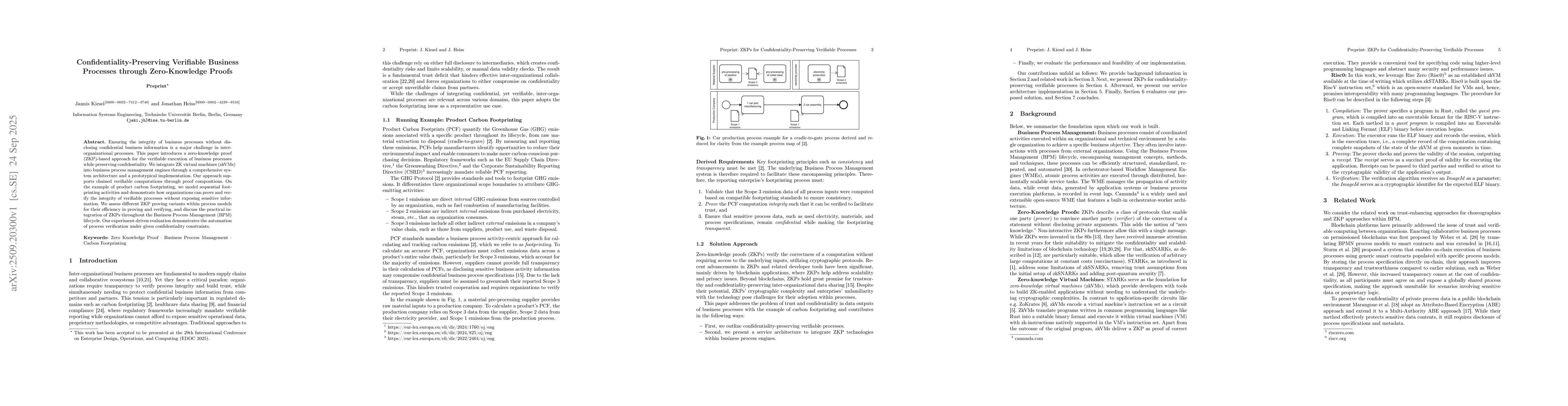 Thumbnail for Confidentiality-Preserving Verifiable Business Processes through
  Zero-Knowledge Proofs
