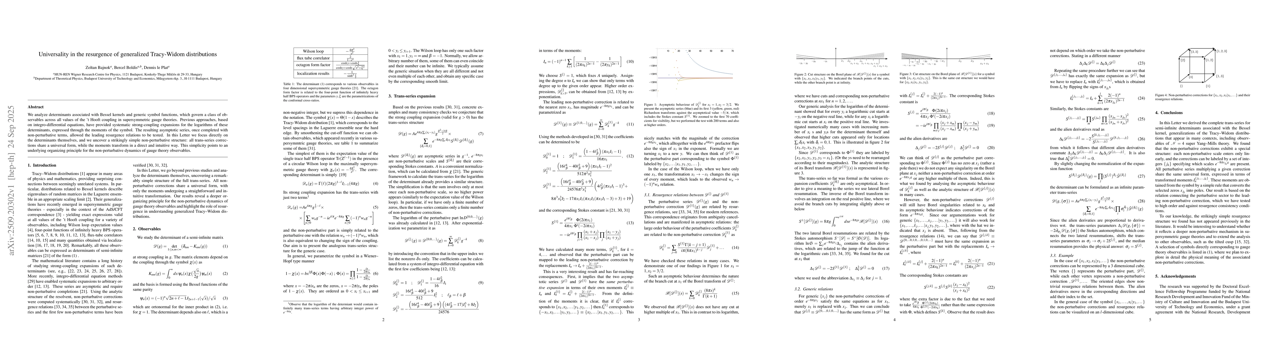 Thumbnail for Universality in the resurgence of generalized Tracy-Widom distributions