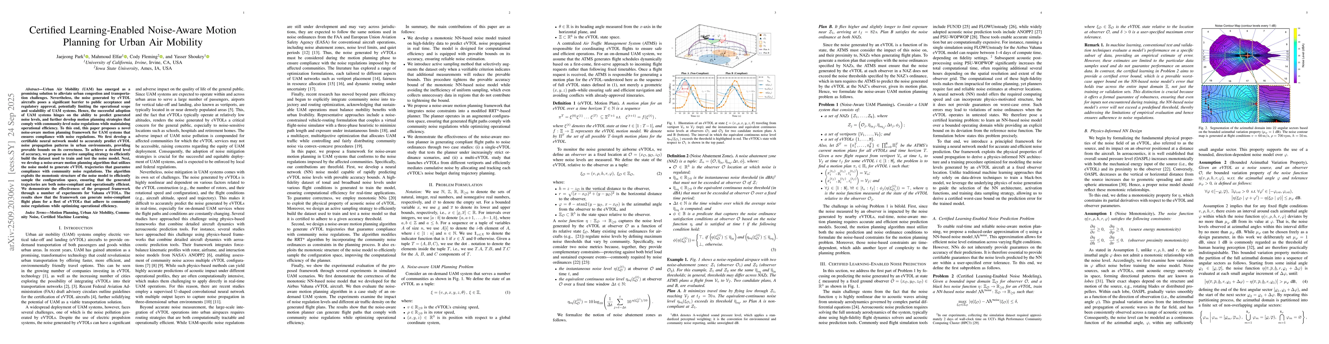 Thumbnail for Certified Learning-Enabled Noise-Aware Motion Planning for Urban Air
  Mobility