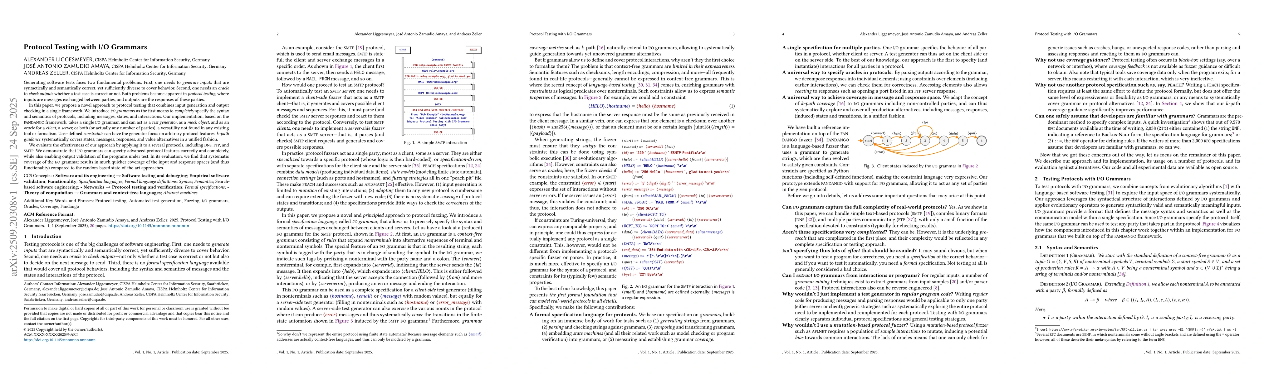 Thumbnail for Protocol Testing with I/O Grammars