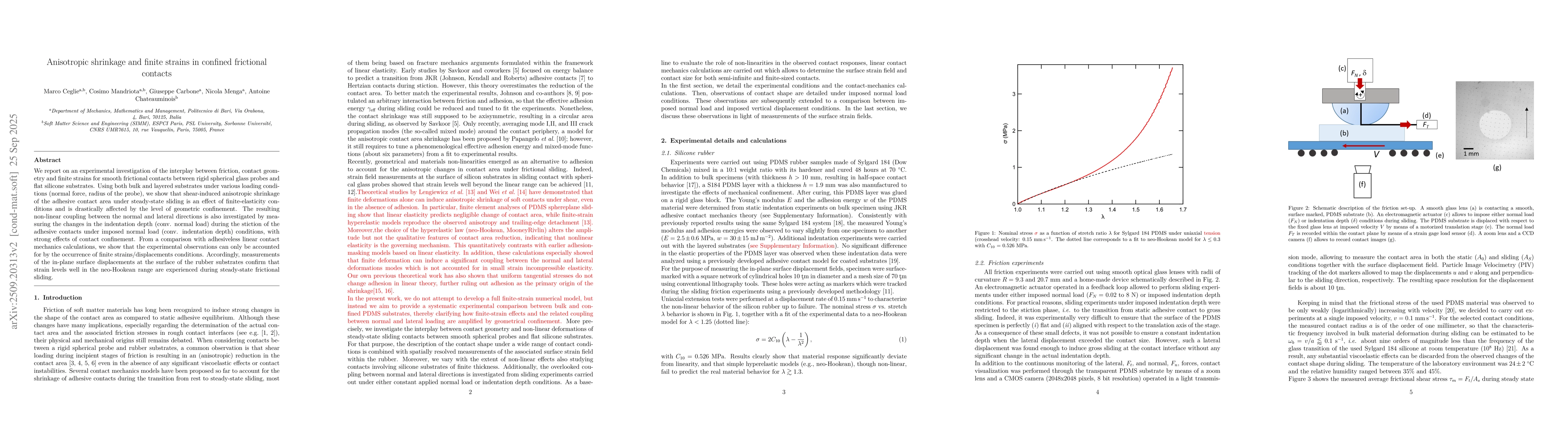 Thumbnail for Anisotropic shrinkage and finite strains in confined frictional contacts