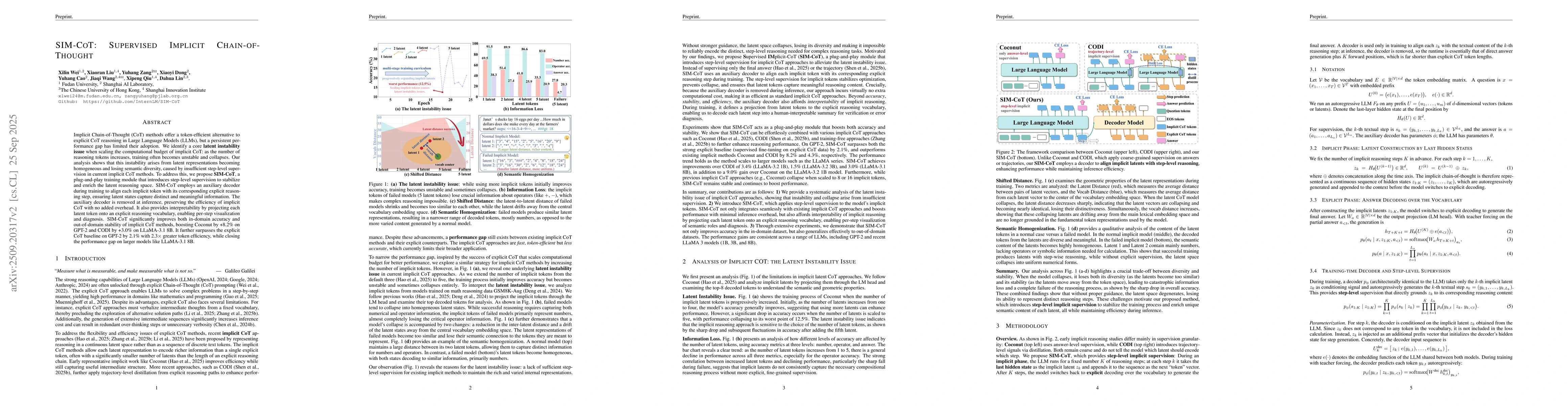 Thumbnail for SIM-CoT: Supervised Implicit Chain-of-Thought