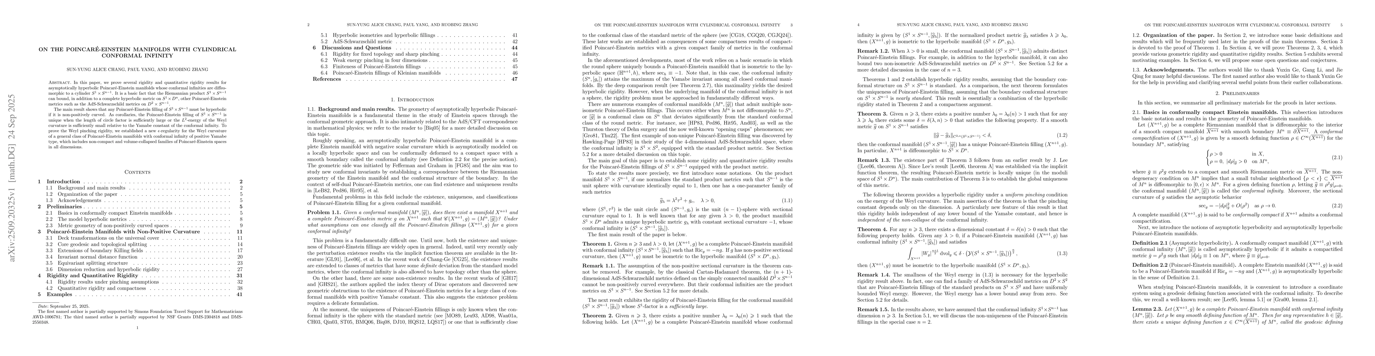 Thumbnail for On the Poincaré-Einstein manifolds with cylindrical conformal infinity