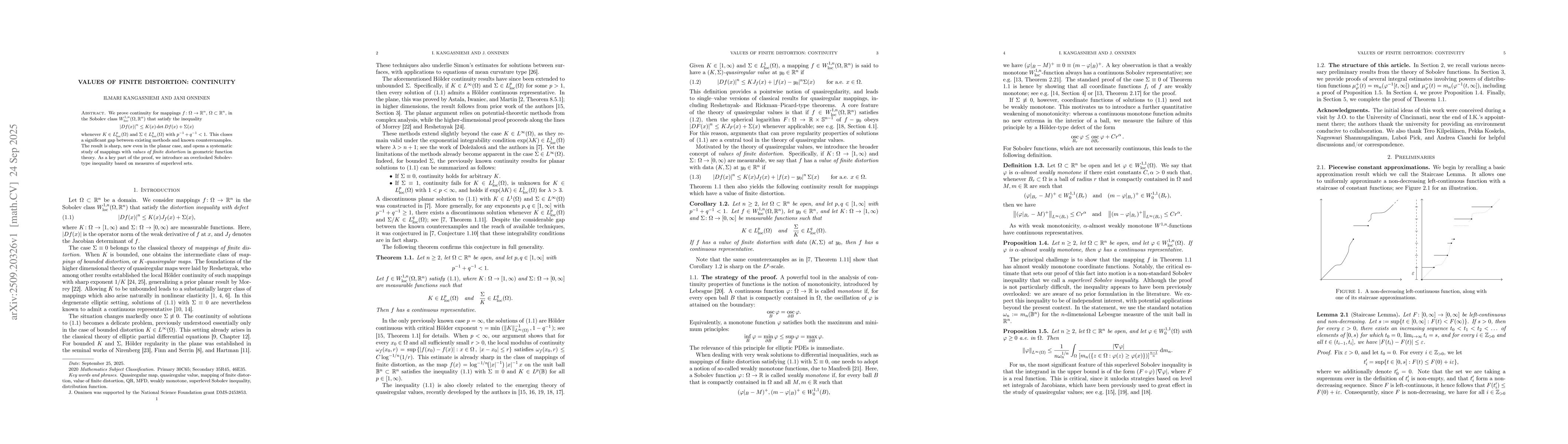 Thumbnail for Values of Finite Distortion: Continuity