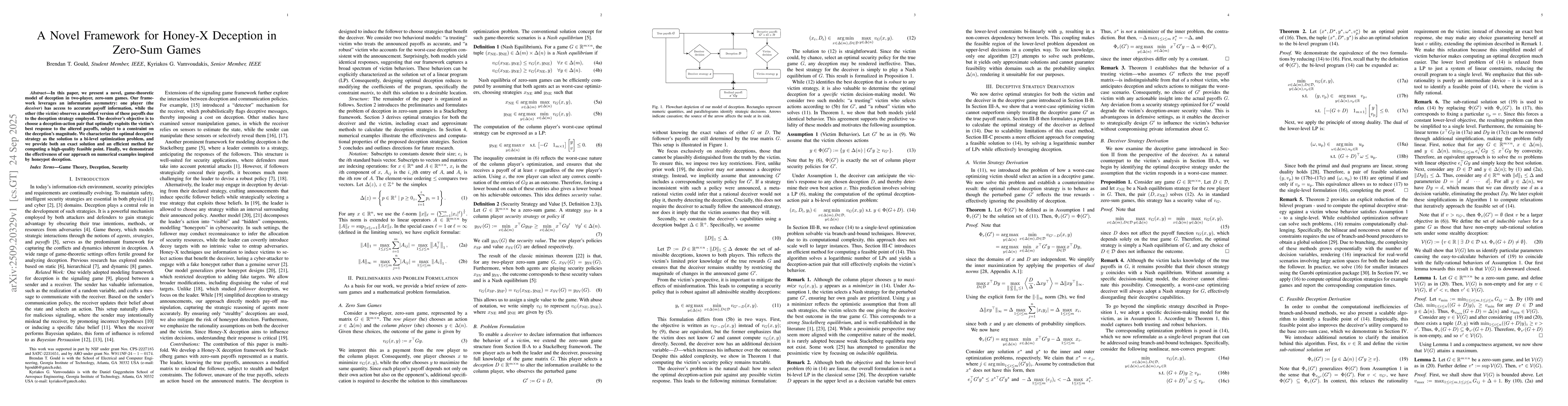 Thumbnail for A Novel Framework for Honey-X Deception in Zero-Sum Games