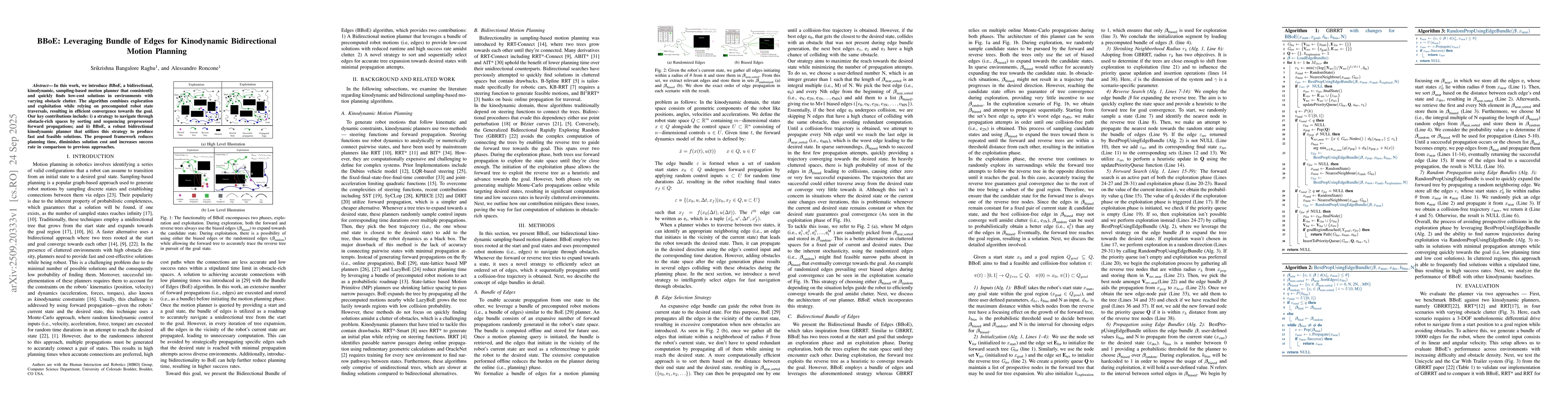 Thumbnail for BBoE: Leveraging Bundle of Edges for Kinodynamic Bidirectional Motion
  Planning